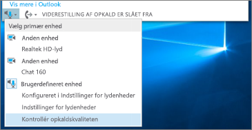 Kontrollér opkaldskvaliteten for brugerdefineret enhed