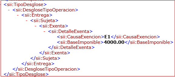Ny overordnet node, DetalleExenta, til momsfritagelsesposter