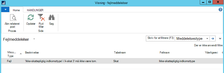 Skærmbillede af funktionen Åbn relateret post
