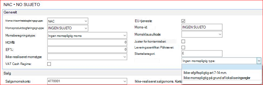 SII oplysninger i momsbogføringsgrupper