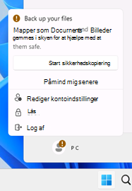 Badging i menuen Start