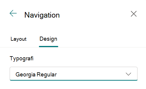 skrifttype for webstedsnavigation