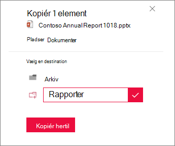 Skriv navnet på den nye mappe