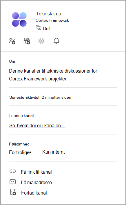 Skærmbillede af et kanalkort. Peg på navnet på en kanal for at få vist dens kanalkort.