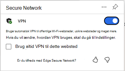 Skærmbillede af VPN-til/fra-funktion
