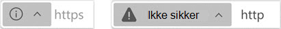 Indikator for websteder, der ikke er sikre