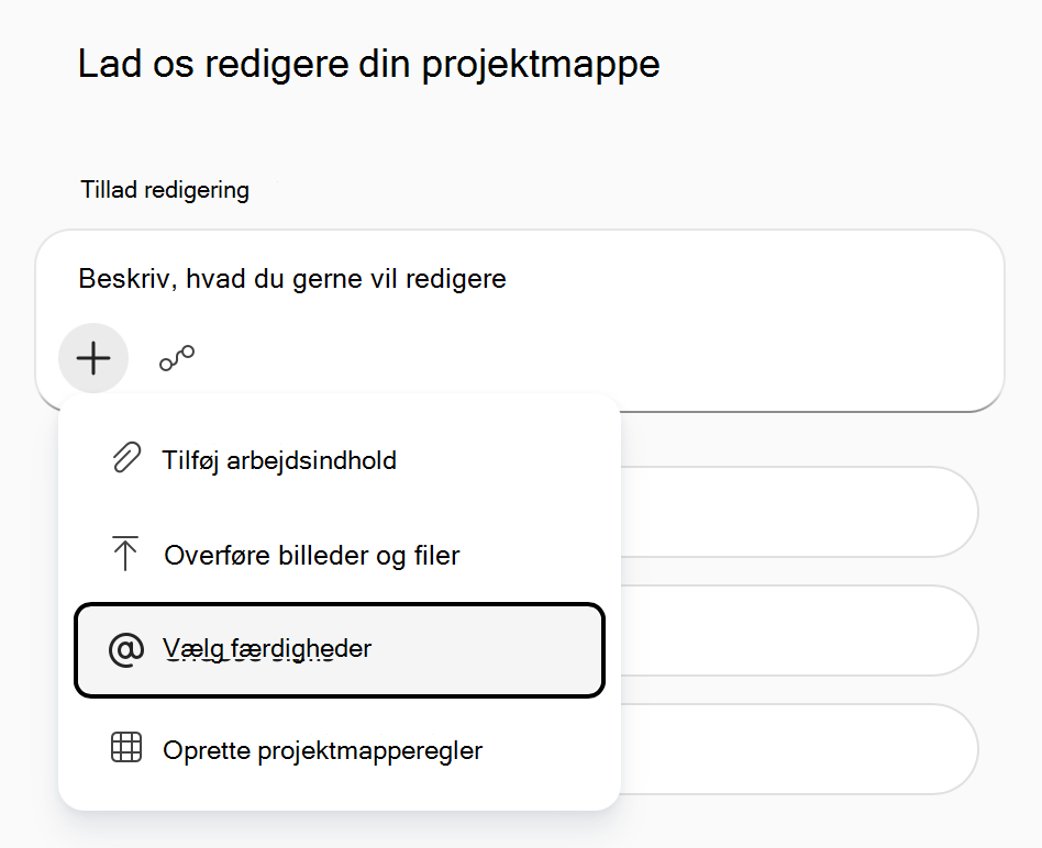 Skærmbillede af Copilot i Excel menuen 