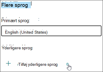 Tilføje et sprog