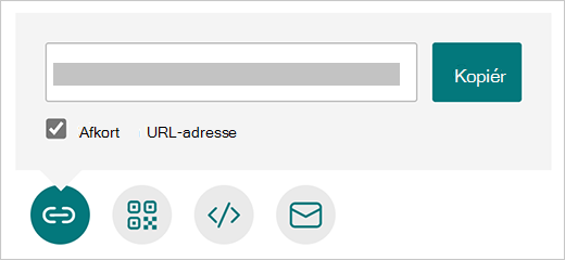 Indstillingen Afkort URL-adresse i Microsoft Forms