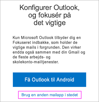 Klik på linket for at aktivere synkronisering