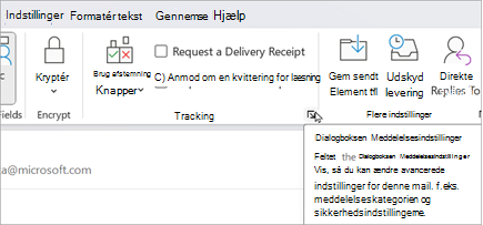 Fra en ny mail skal du vælge Indstillinger > Meddelelsesindstillinger