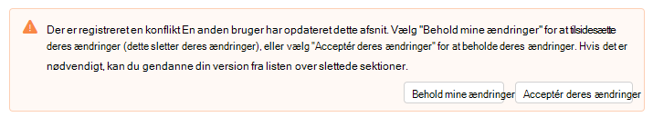 Advarsel om, at der er fundet en konflikt i Outlook-nyhedsbreve