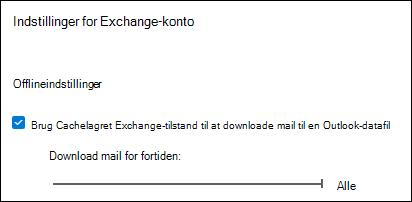 Flyt skyderen til Alle for at hente alle Outlook-mails, når du eksporterer mail