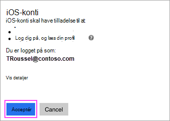 Tryk på Tillad, hvis du bliver bedt om at give tilladelse.