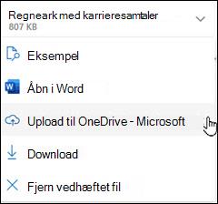 nyt Outlook-upload til OneDrive-vindue