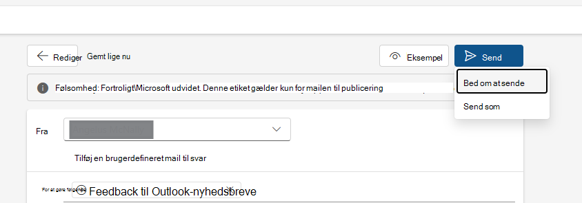 Nyhedsbreve Bed om at sende