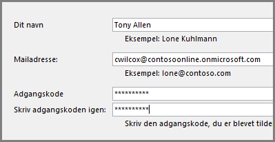 Anden side i guiden Ny konto