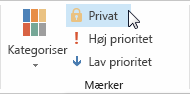Markere et element som privat