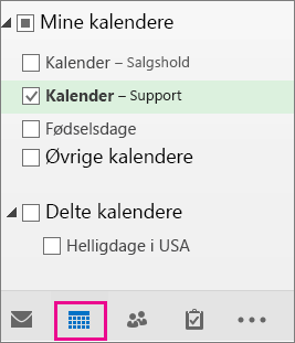 Vælg kalendervisningen