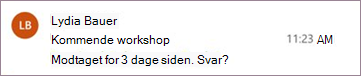 Meddelelsespåmindelse om Outlook