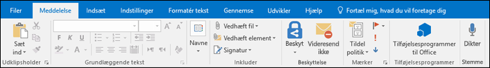 Vælg Signatur i menuen Meddelelse.
