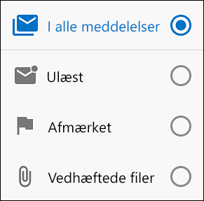 Vælg, hvordan du vil filtrere dine meddelelser
