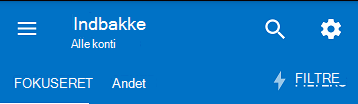 Skifter til Fokuseret visning