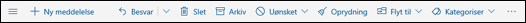 Outlook.com-meddelelsesværktøjslinje
