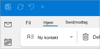 Skærmbillede af Ny kontakt på båndet i det klassiske Outlook