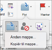 Flyt eller kopiér meddelelser mellem mapper