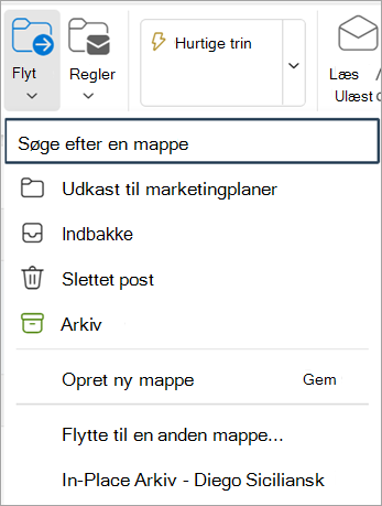 Vælg Flyt fra båndet
