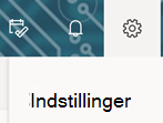 Indstillingsindstilling på værktøjslinjen Outlook på internettet
