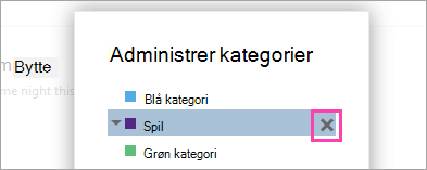 Et skærmbillede af knappen Slet
