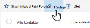 Et skærmbillede af knappen Rediger kontakt