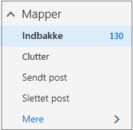 Standardmailmapper under Favoritter