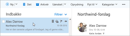 Et skærmbillede af menulinjen.