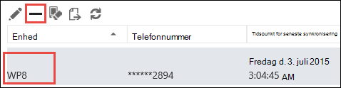 Fjern telefonen fra Outlook Web App