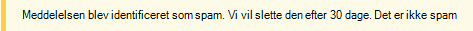 Et skærmbillede af den gule sikkerhedslinje i en Outlook-meddelelse.