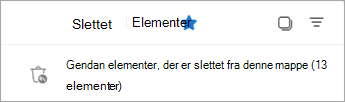 Vælg Gendan elementer, der er slettet fra denne mappe for at få vist mappen Genoprettelige elementer.