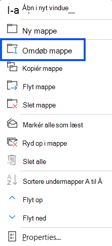 Skærmbillede af markøren, der holdes over knappen Mere i navigationsruden i Outlook på internettet