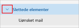 Skærmbillede, der viser udvidede slettede element-mapper.