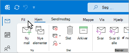 Vælg Filer på båndet