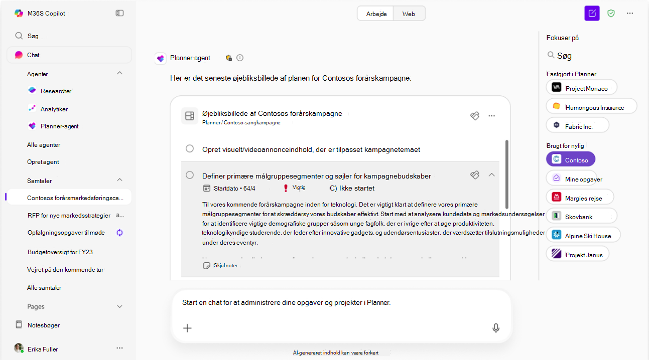 Skærmbillede, der viser Planvælger.