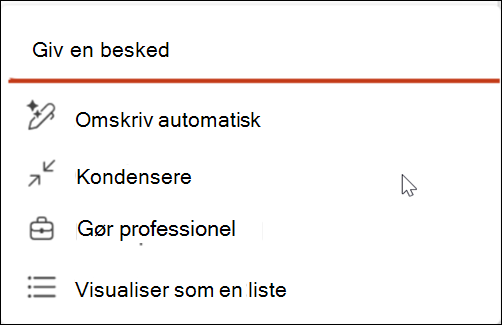 Skærmbillede af ikonet Omskriv pen automatisk.