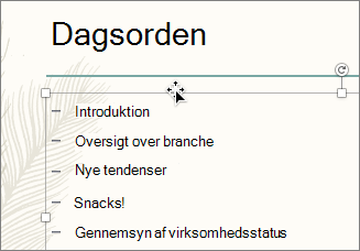 Vælg tekstfeltet med de punkttegn, du vil animere