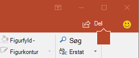 Knappen Del på båndet i PowerPoint 2016