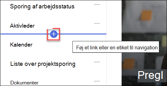 skærmbillede af Tilføje et nyt link til beskrivelsen