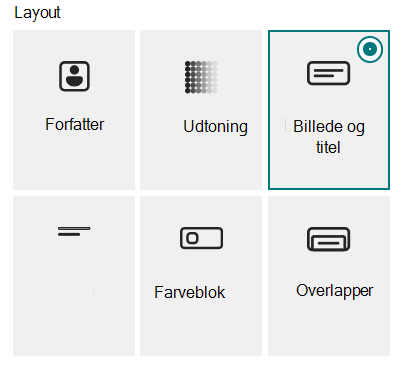 Seks layout til webdelen Banner
