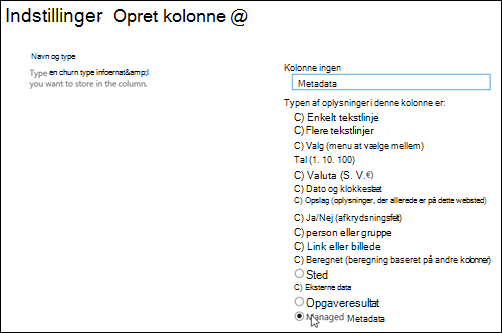 Opret en listekolonne