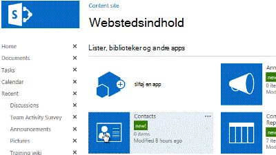 Træk app til navigation